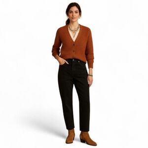 Banana Republic Black Barrel Leg Croped Jeans Pants